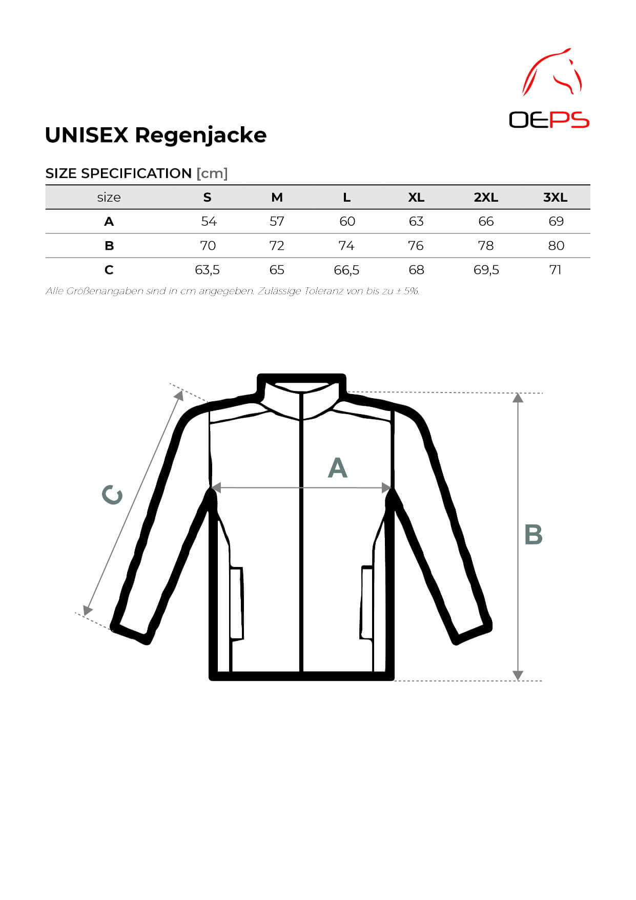 Regenjacke Unisex